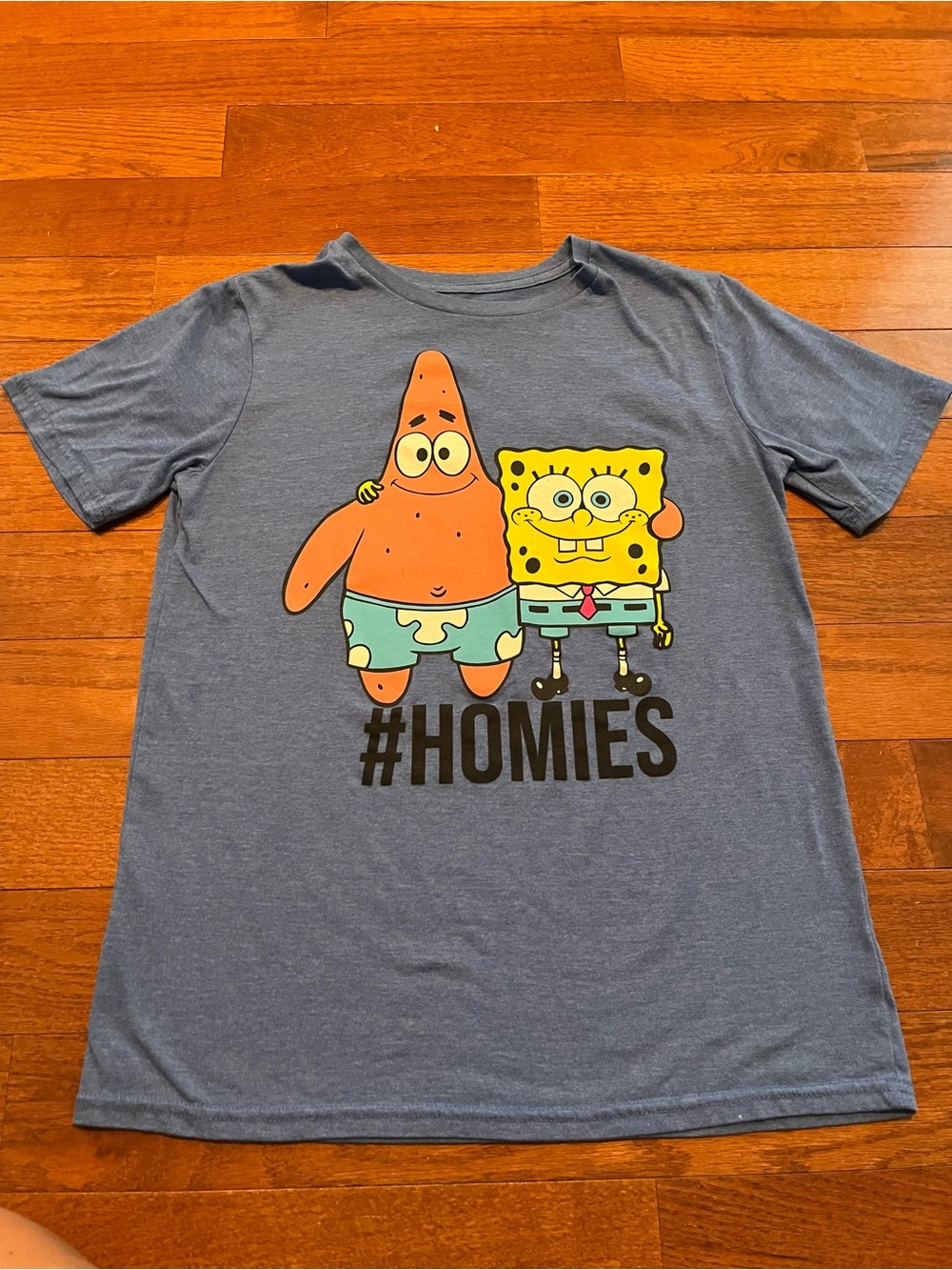 Boys Nickelodeon Blue Tee SpongeBob & Patrick #HOMIES Graphic Size XL